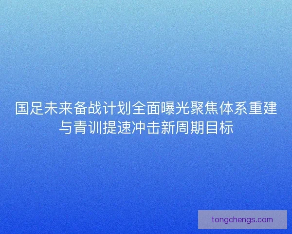 国足未来备战计划全面曝光聚焦体系重建与青训提速冲击新周期目标